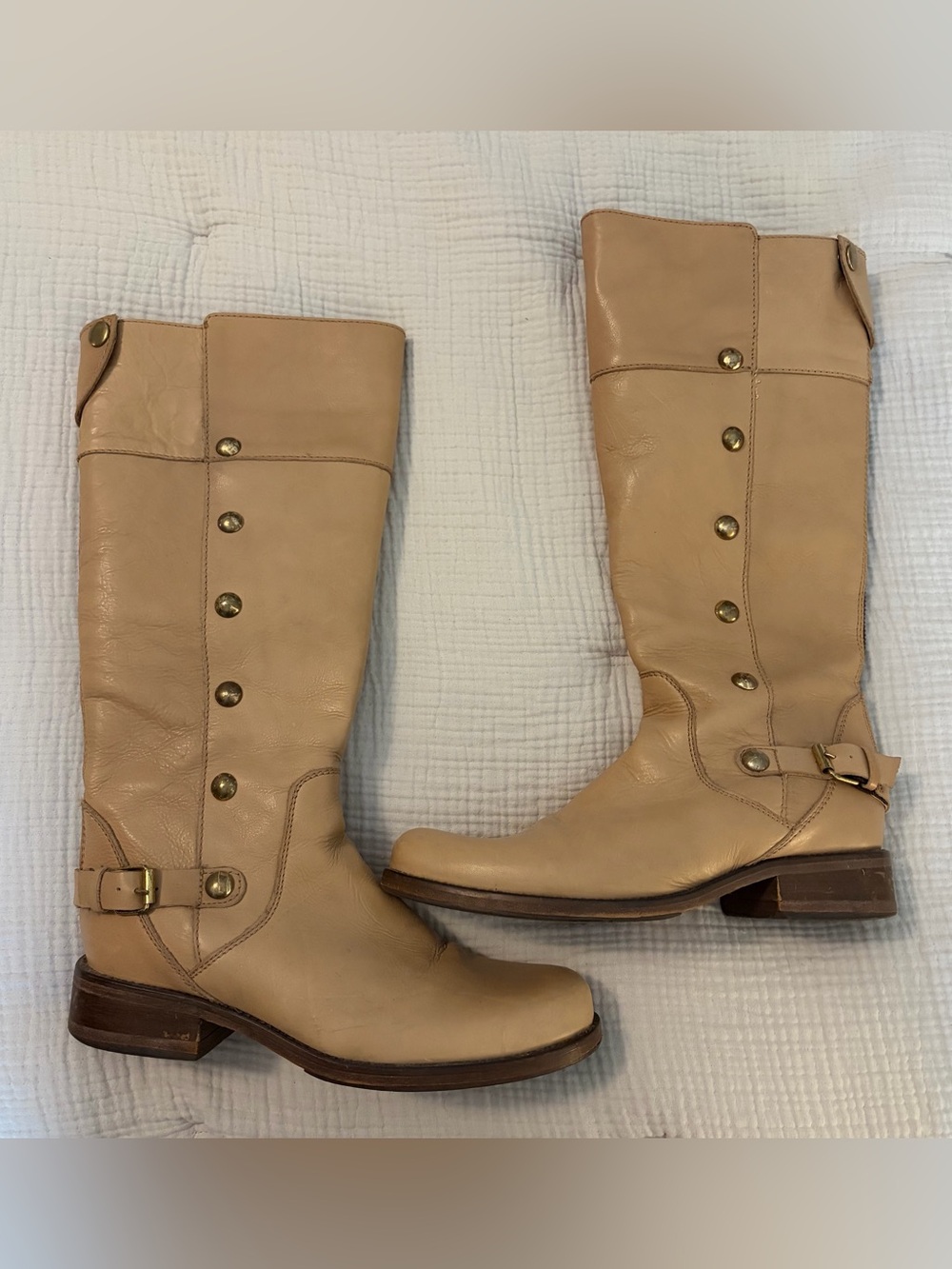 Steve Madden Olster Light Tan Women's Tall Beige Riding Boots - SZ 8.5